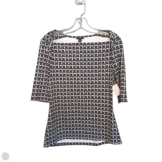 Top Short Sleeve By Ann Taylor In Black & White, Size: M