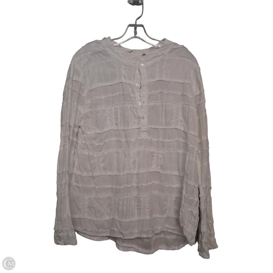 Top Long Sleeve By Dylan In White, Size: L