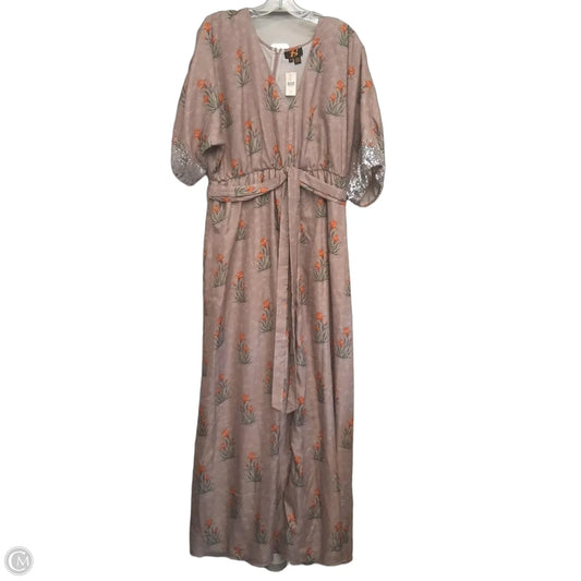 Dress Party Long By Anthropologie In Taupe, Size: L