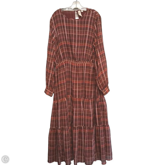 Dress Casual Maxi By Dolan Left Coast In Brown & Pink, Size: Xl
