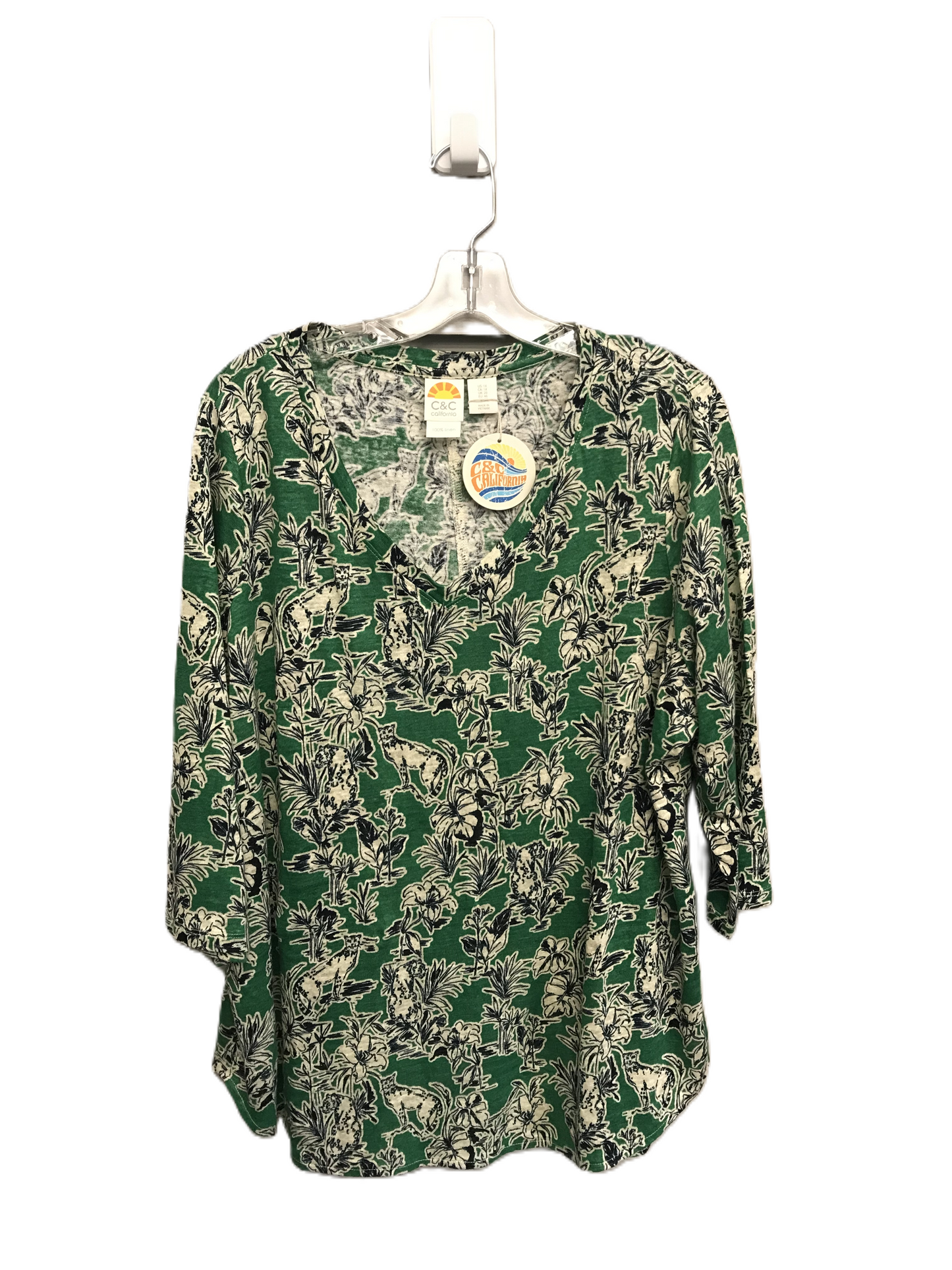 Floral Print Top Long Sleeve By C And C, Size: 1x