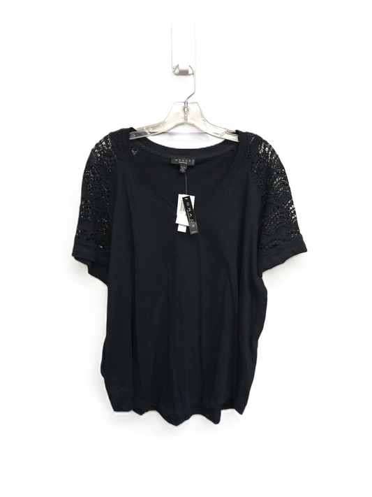 Navy Top Short Sleeve By Grace, Size: 2x