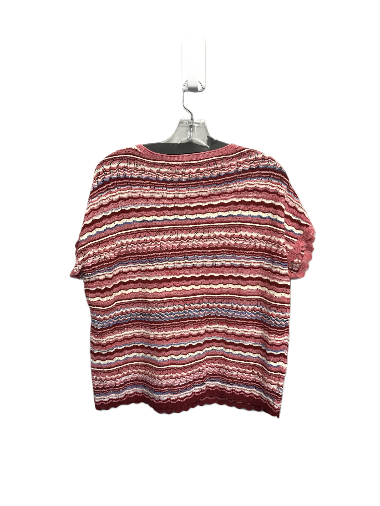 Striped Pattern Top Short Sleeve By Loft, Size: M