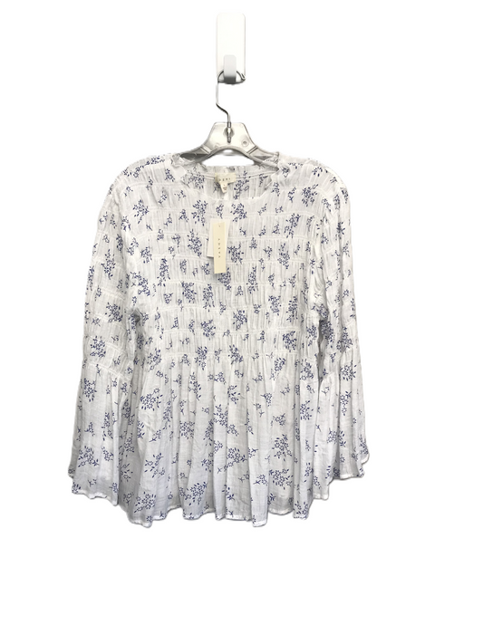 Blue & White Top Long Sleeve By Adive Size: L