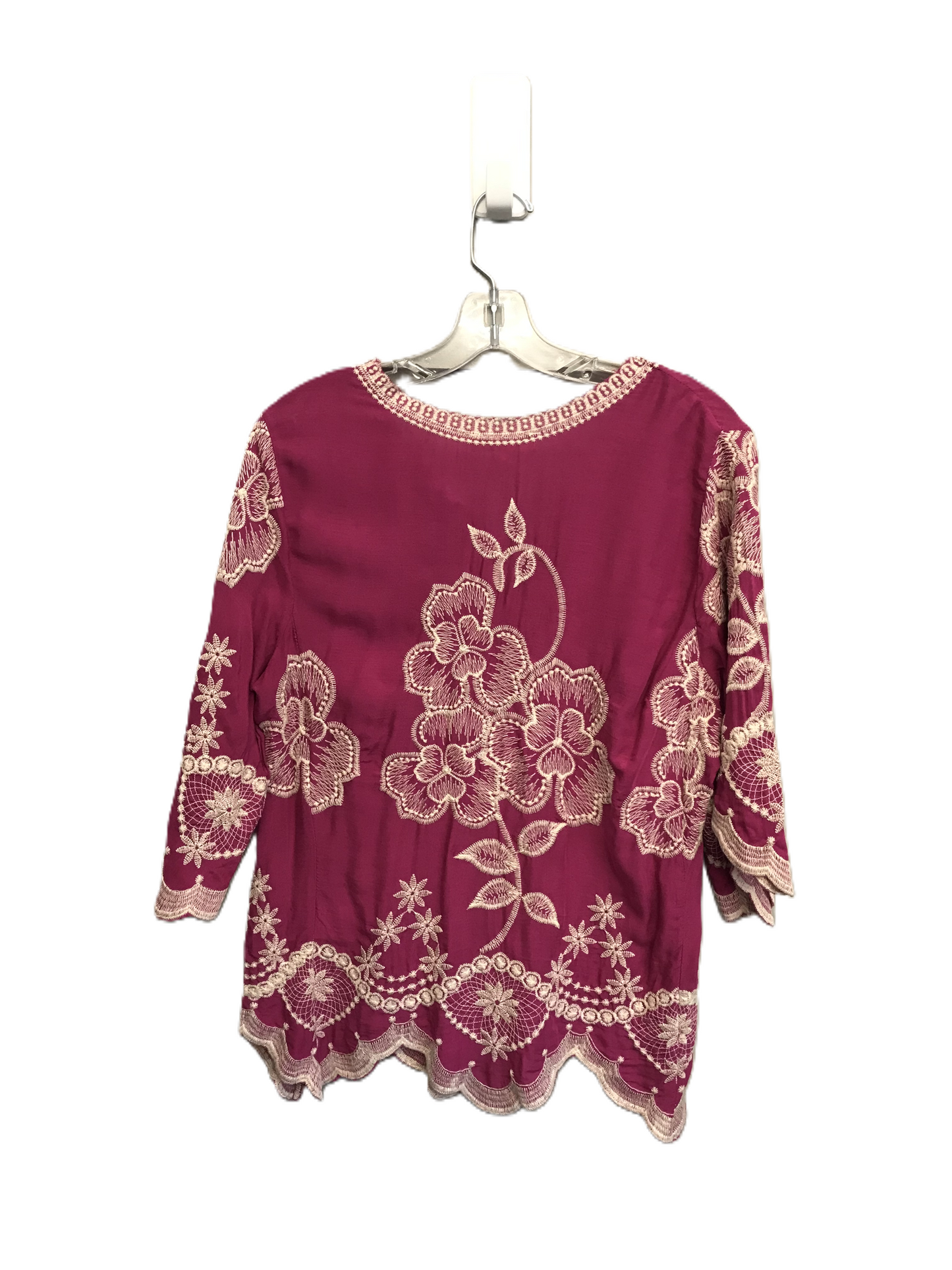 Pink Top Long Sleeve By Solitaire, Size: M