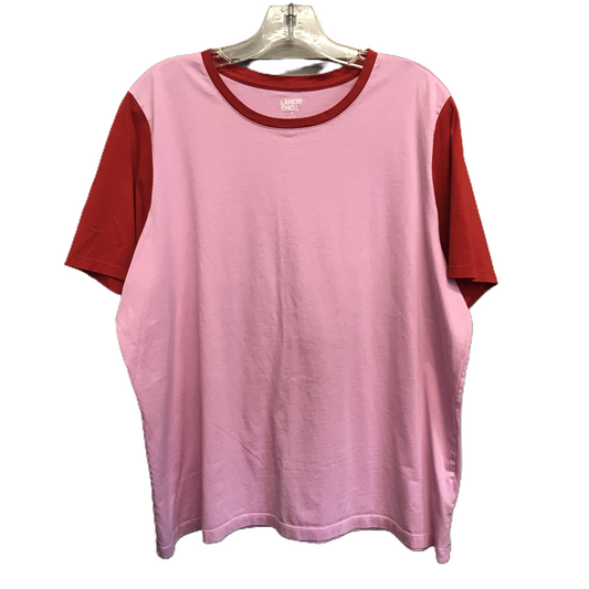 Pink Top Short Sleeve By Lands End, Size: 1x