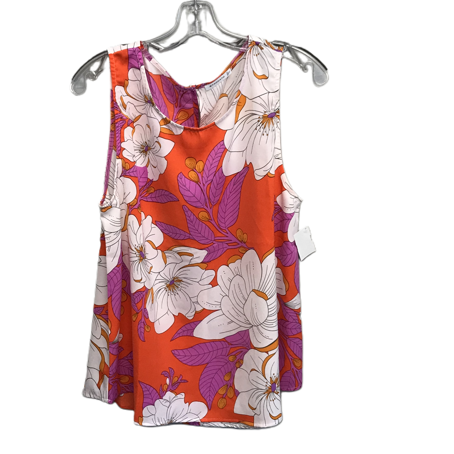 Floral Print Top Sleeveless By Staccato, Size: L