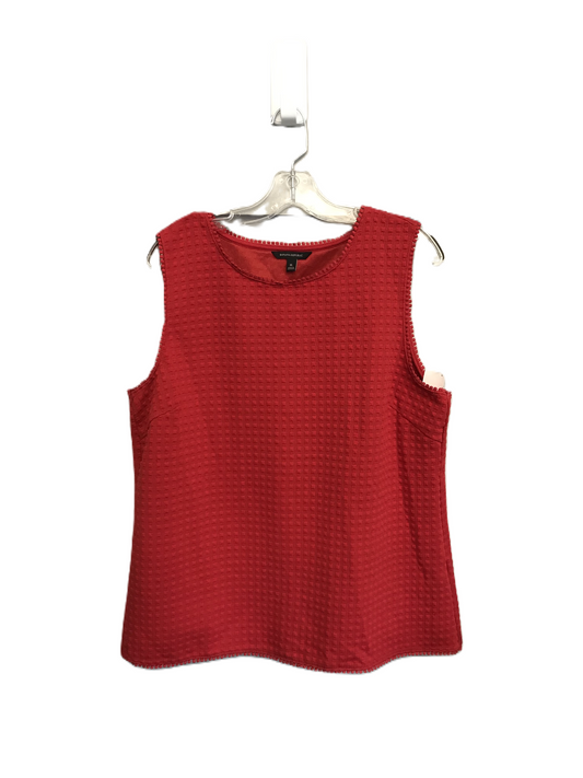 Red Top Sleeveless By Banana Republic, Size: Xl