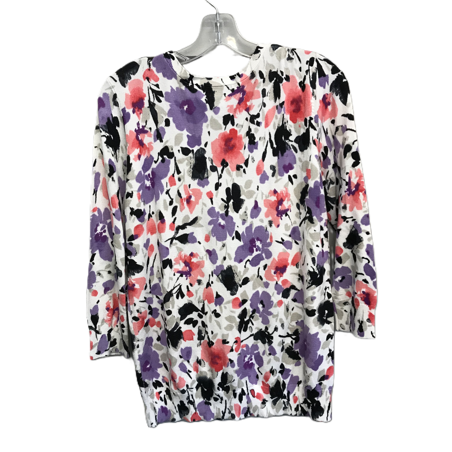 Floral Print Sweater By Covington, Size: L