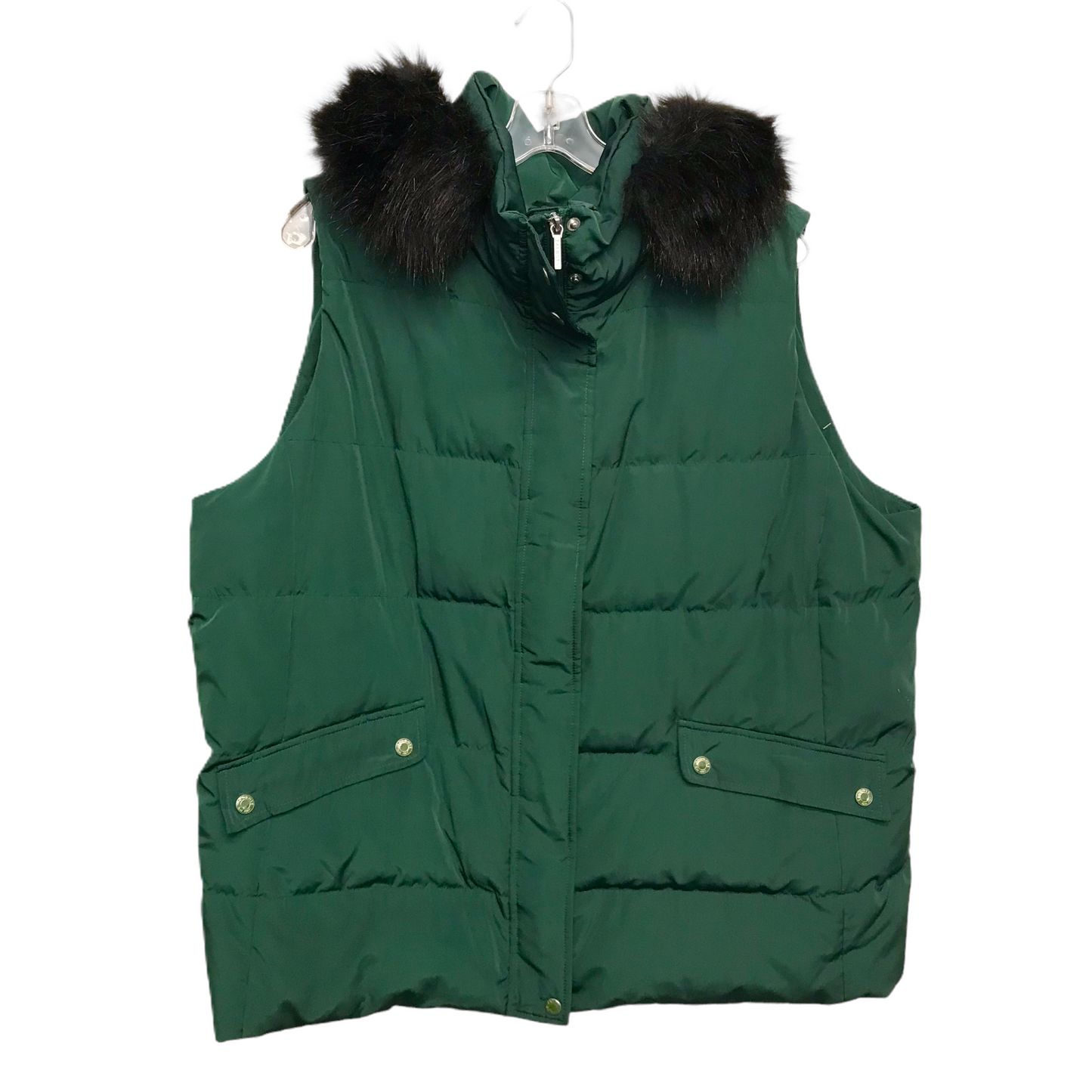 Vest Puffer & Quilted By Talbots In Green, Size: 2x