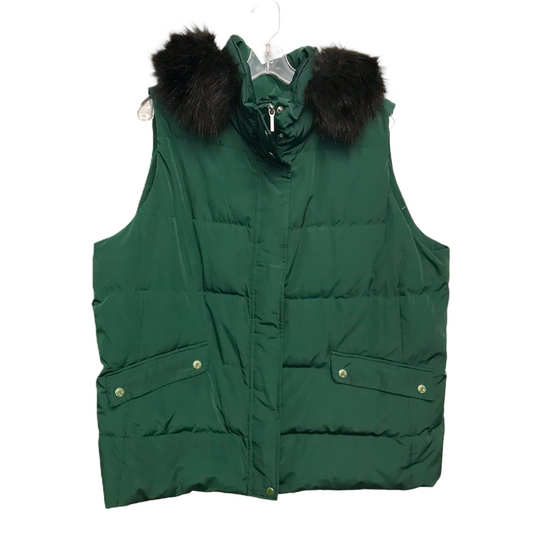 Vest Puffer & Quilted By Talbots In Green, Size: 2x