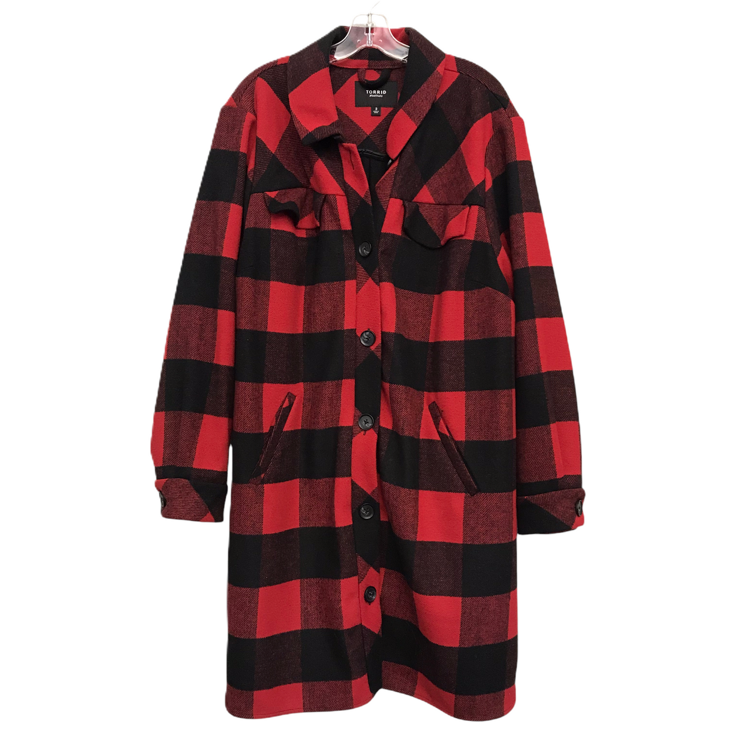 Jacket Shirt By Torrid In Plaid Pattern, Size: 3x