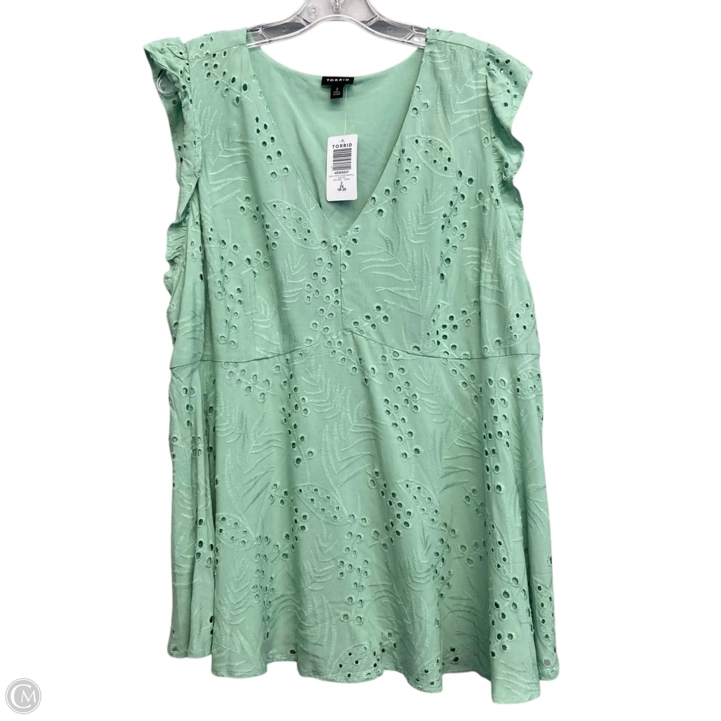 Top Sleeveless By Torrid In Green, Size: 2x