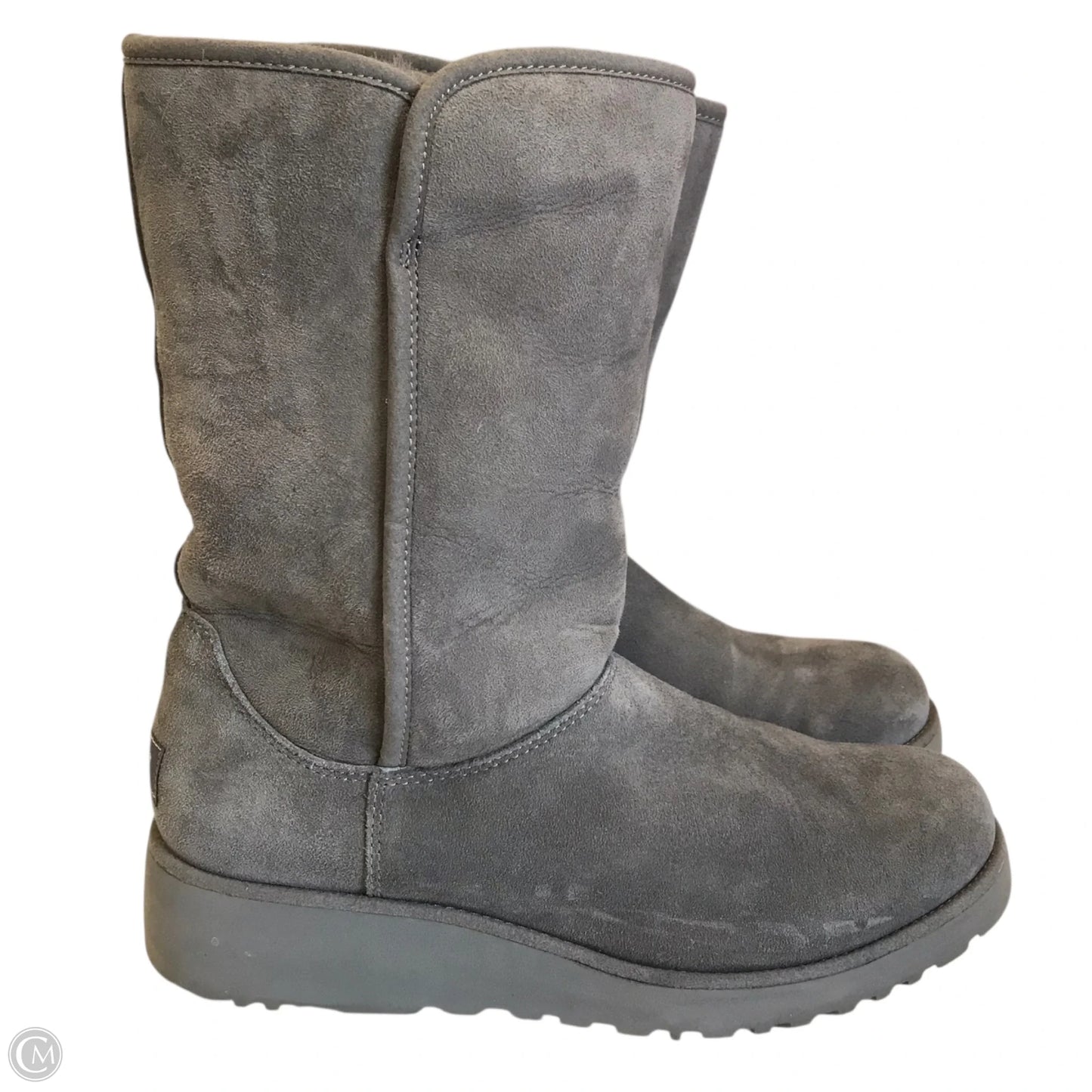 Boots Designer By Ugg In Grey, Size: 9