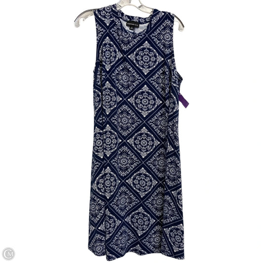 Dress Casual Short By Fortune & Ivy In Blue & White, Size: 1x