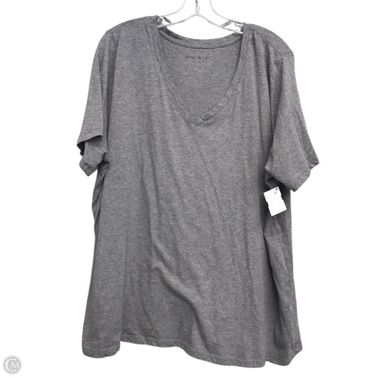 Top Short Sleeve Basic By Ava & Viv In Grey, Size: 1x