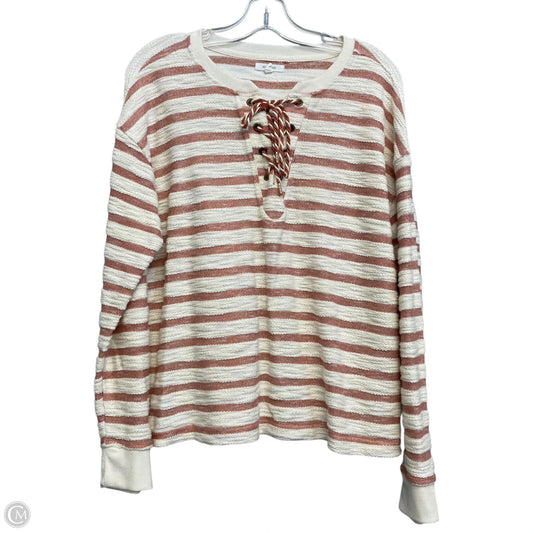 Top Long Sleeve By Maurices In Striped Pattern, Size: L