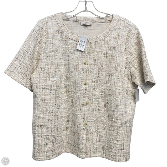 Top Short Sleeve By Loft In Cream, Size: L