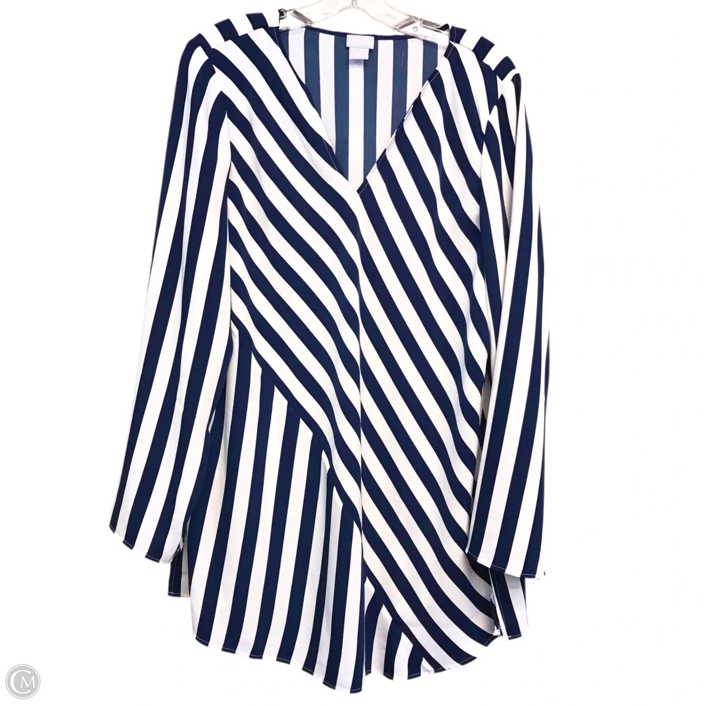 Top Long Sleeve By Chicos In Striped Pattern, Size: Xl