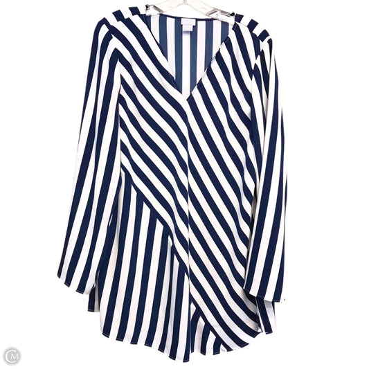 Top Long Sleeve By Chicos In Striped Pattern, Size: Xl