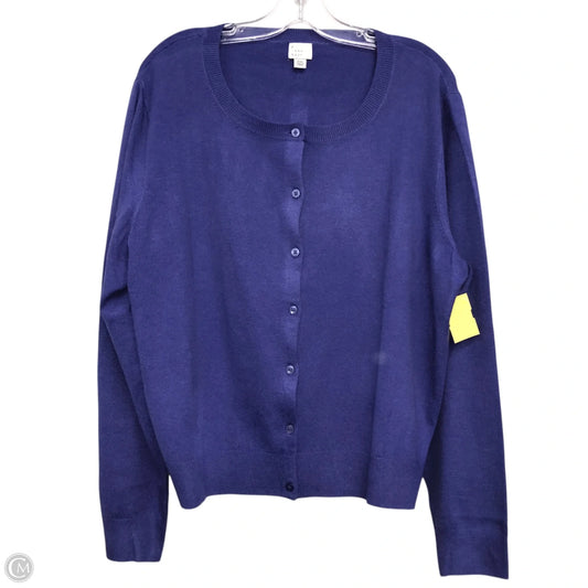 Sweater Cardigan By A New Day In Blue, Size: 1x