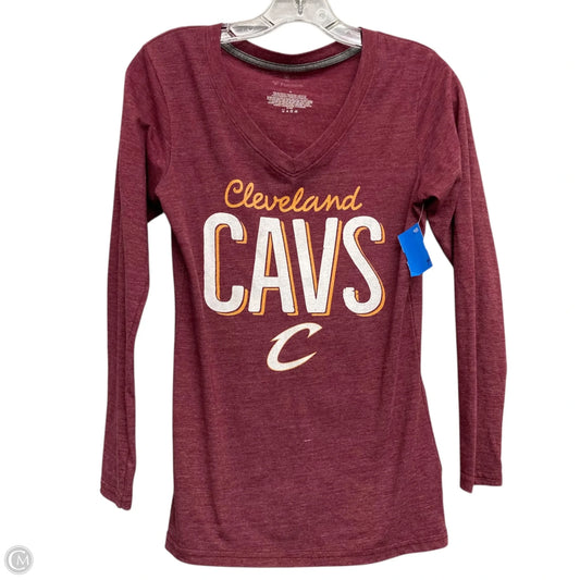 Athletic Top Long Sleeve Crewneck By Fanatics In Maroon, Size: S