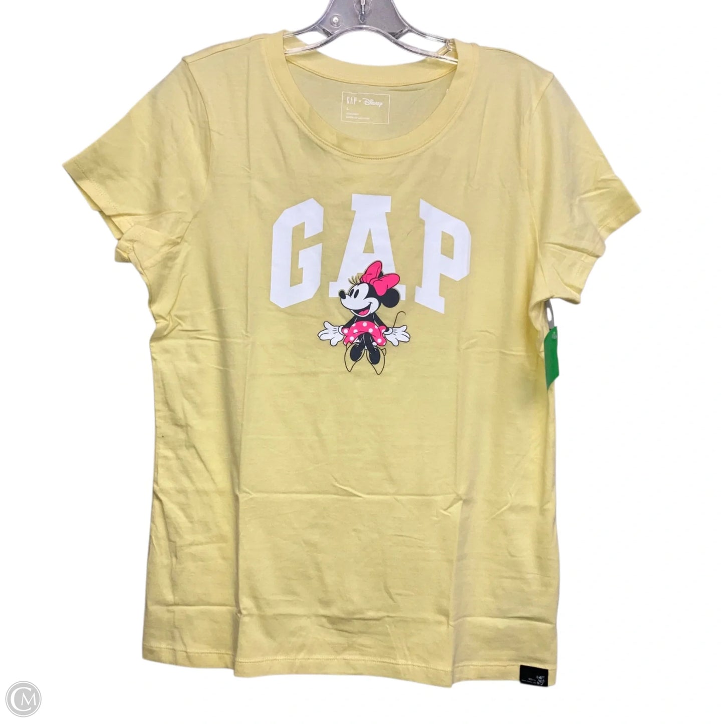 Top Short Sleeve Basic By Gap In Yellow, Size: L