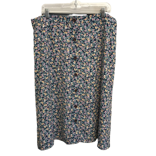 Floral Print Skirt Midi By Lc Lauren Conrad, Size: 16