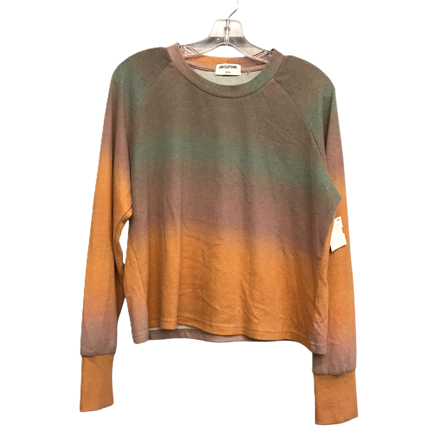 Top Long Sleeve By LNA Clothing  In Green & Orange, Size: M