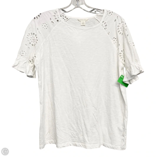 Top Short Sleeve By Caslon In White, Size: M