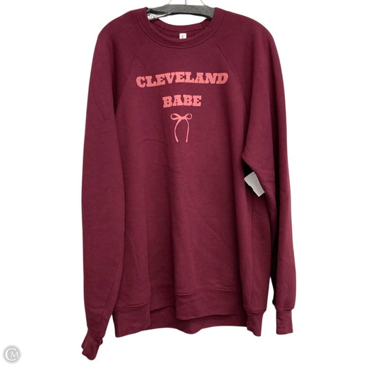 Sweatshirt Crewneck By Bella + Canvas In Maroon, Size: Xl