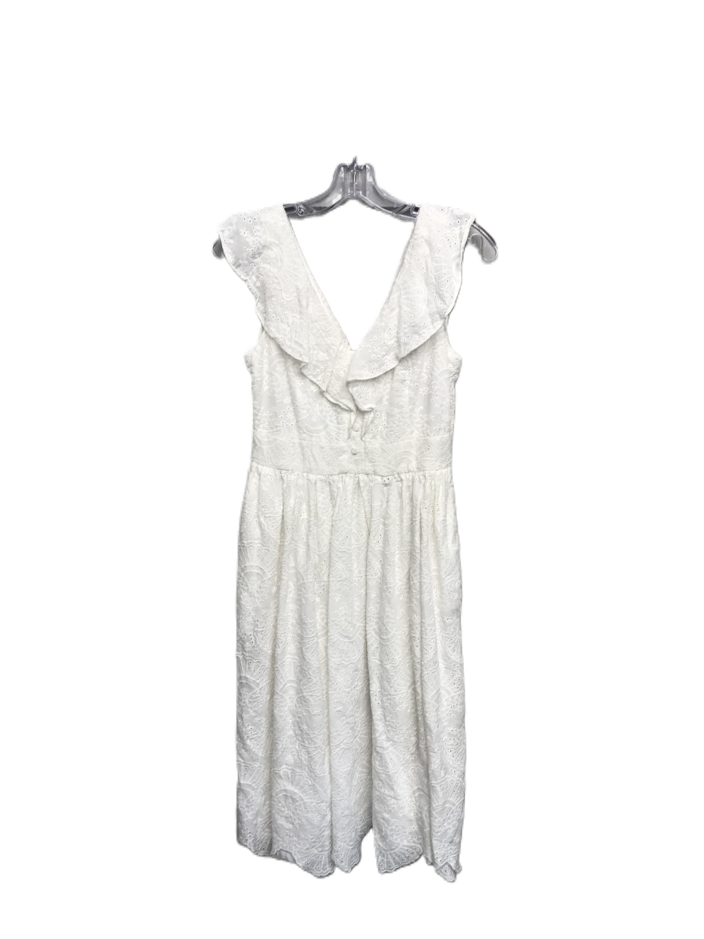 White Dress Casual Midi By Cremieux, Size: Xs