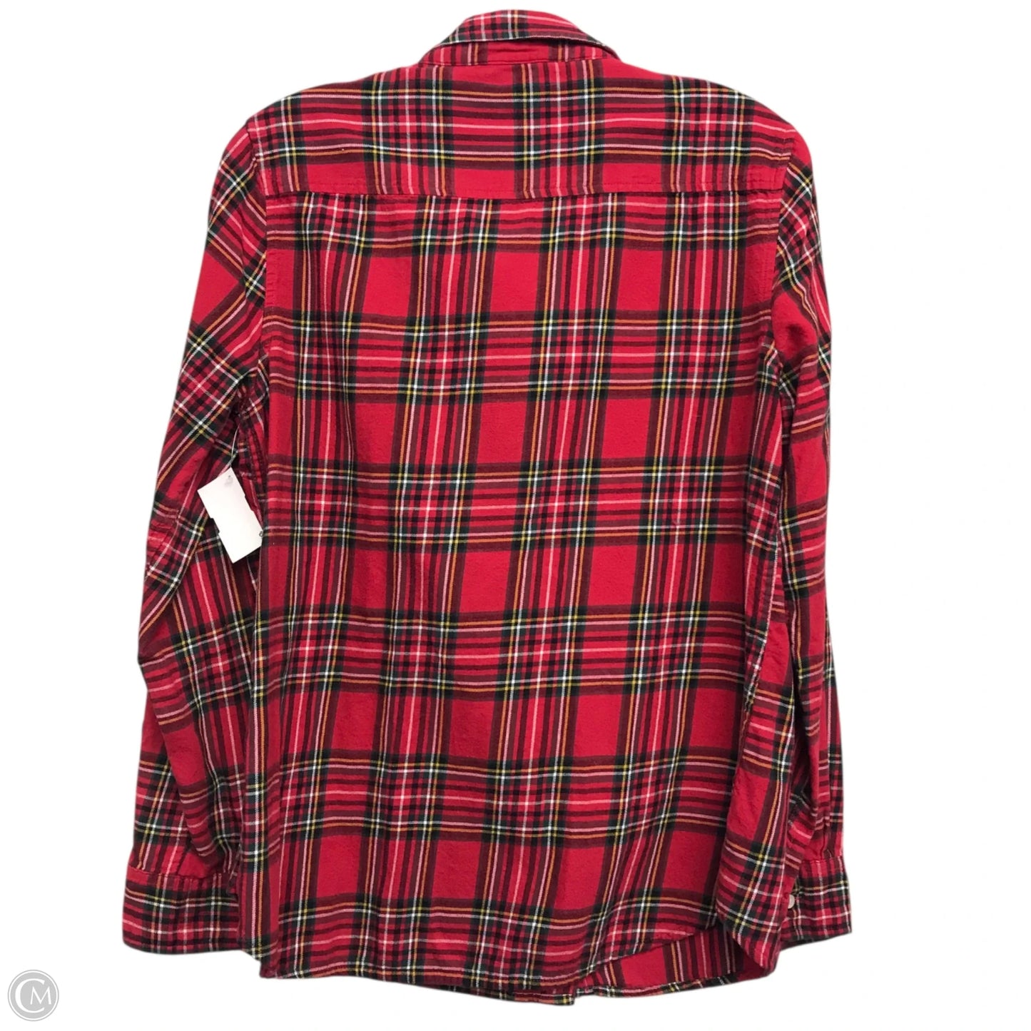Top Long Sleeve By Gap In Plaid Pattern, Size: M