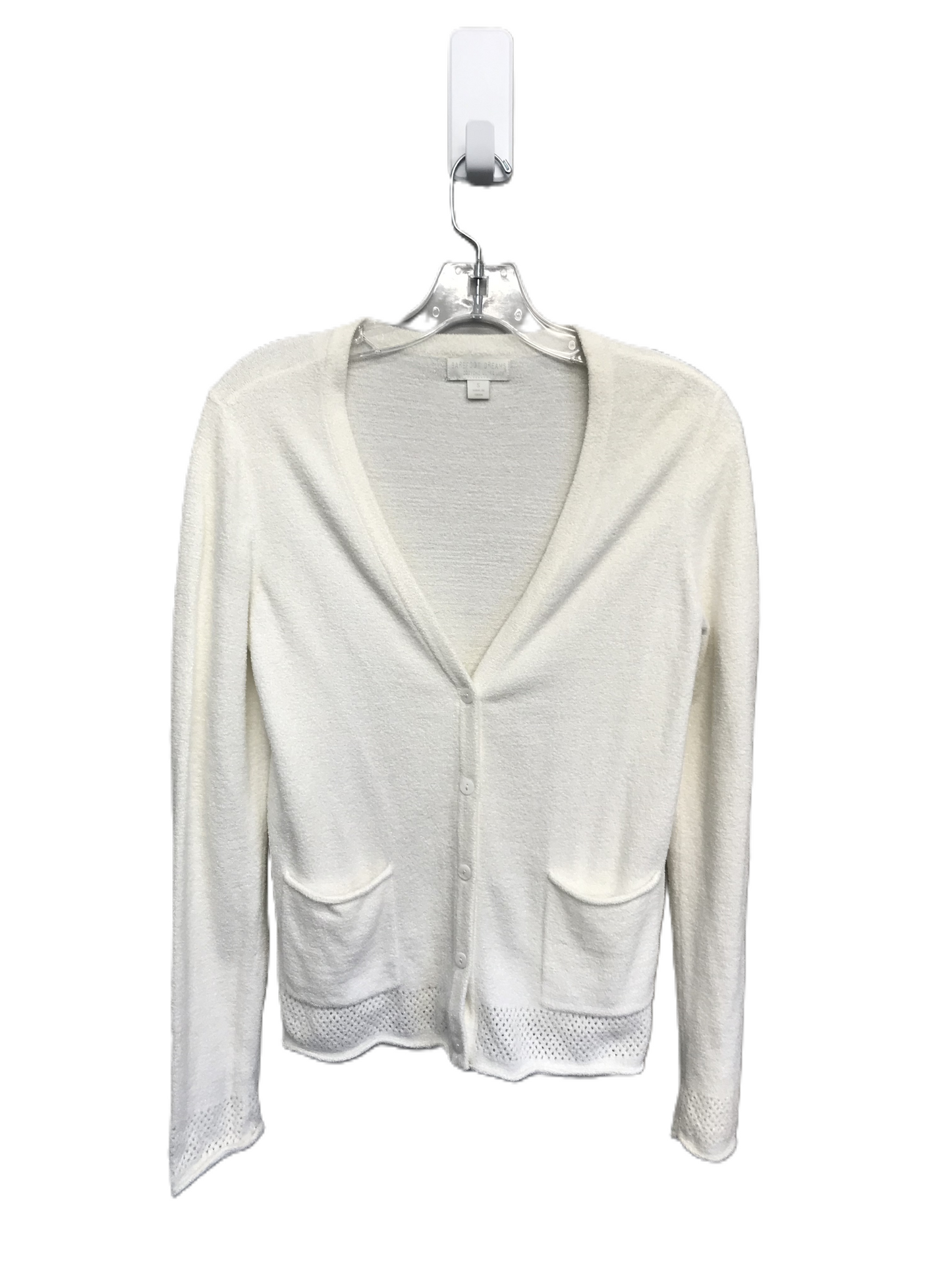 White Sweater Cardigan By Barefoot Dreams, Size: S