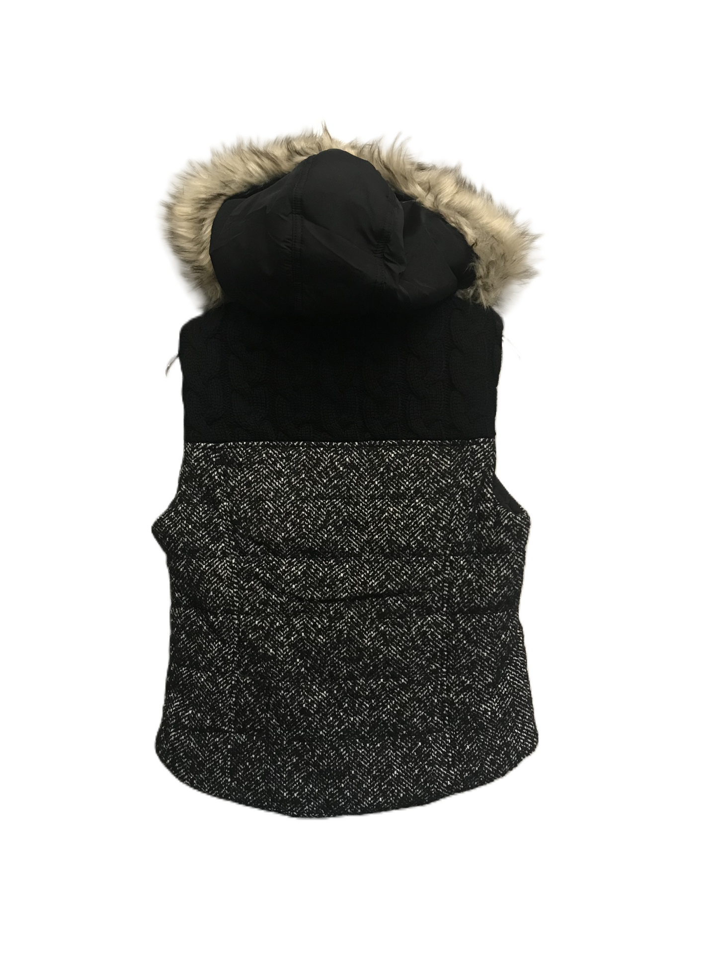 Black Vest Faux Fur & Sherpa By Prince & Fox Size: L