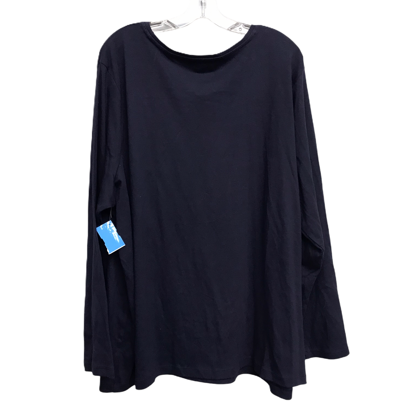 Top Long Sleeve Basic By Croft And Barrow In Navy, Size: 3x