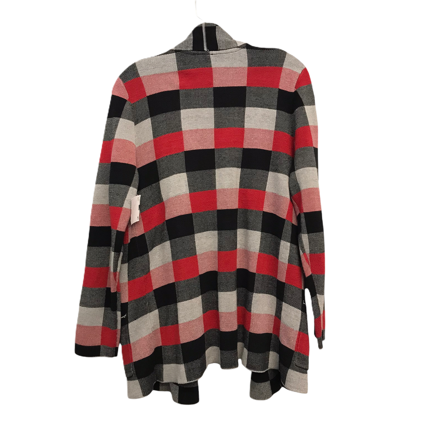 Sweater Cardigan By Leo And Nicole In Checkered Pattern, Size: M