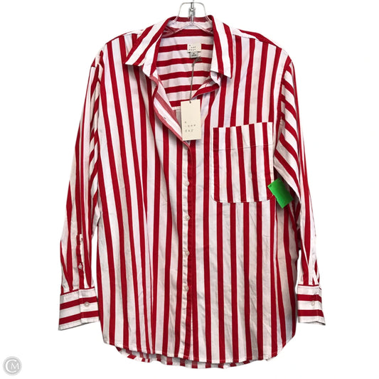 Top Long Sleeve By A New Day In Striped Pattern, Size: M