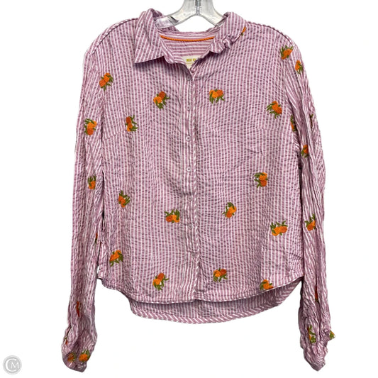 Top Long Sleeve By Maeve In Striped Pattern, Size: M