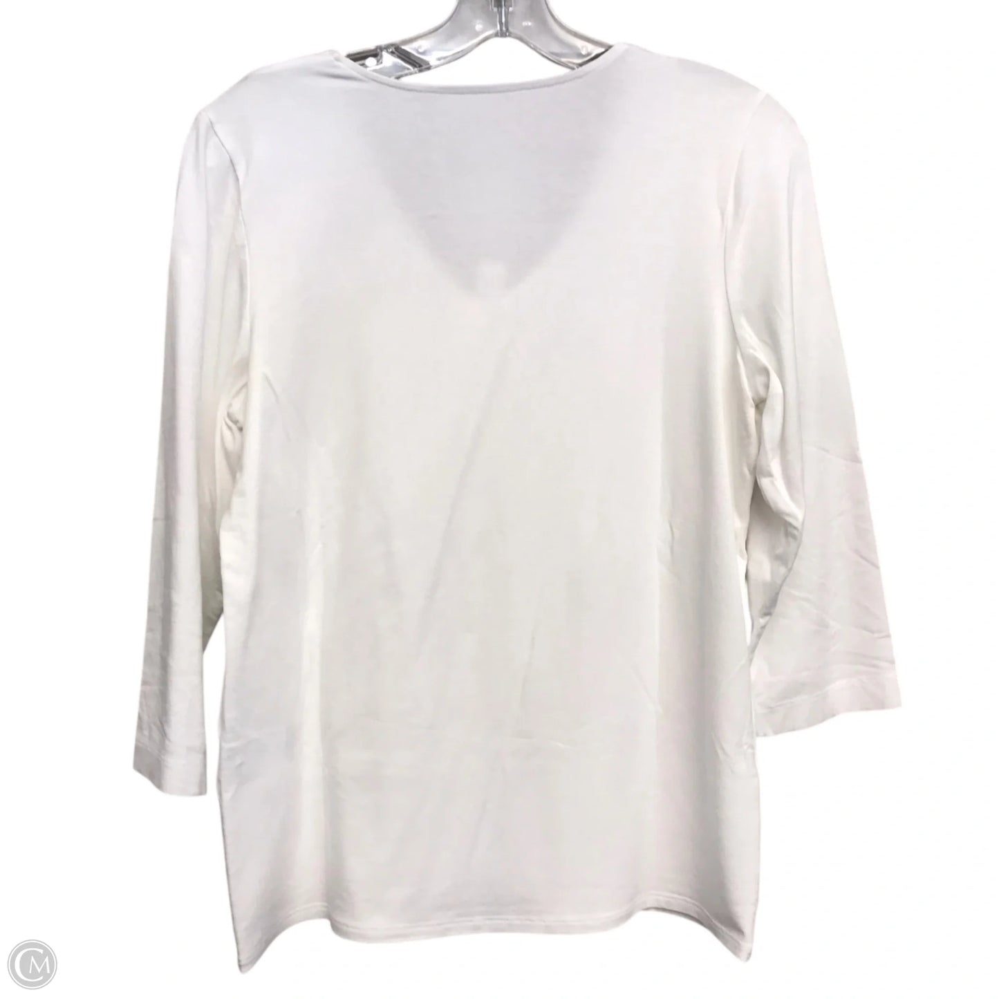 Top Long Sleeve Basic By Chicos In White, Size: M