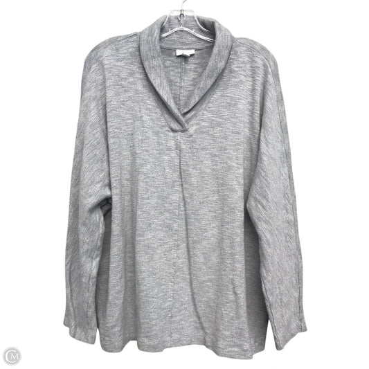 Top Long Sleeve By Pure Jill In Grey, Size: 2x