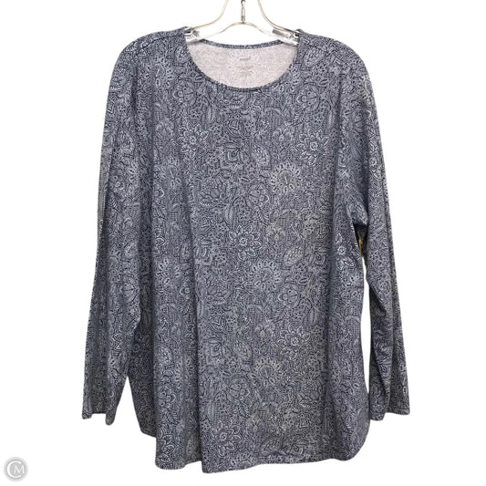 Top Long Sleeve Basic By Pure Jill In Blue, Size: 2x