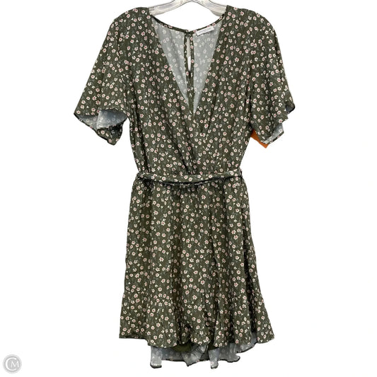 Romper By Chicsoul In Floral Print, Size: 1x