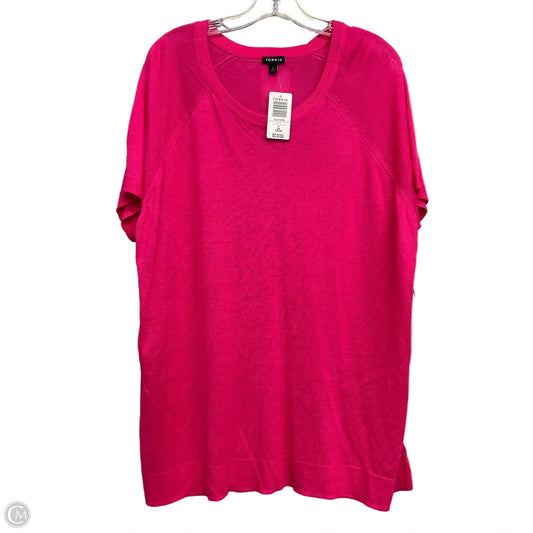 Top Short Sleeve By Torrid In Pink, Size: 2x