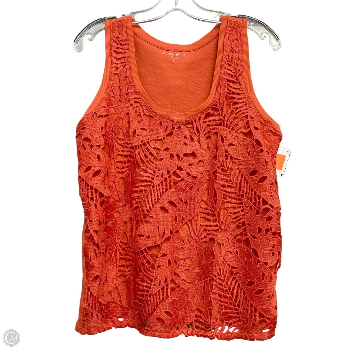 Top Sleeveless By Loft In Orange, Size: S