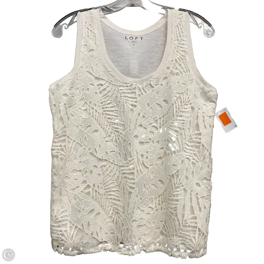 Top Sleeveless By Loft In Ivory, Size: S