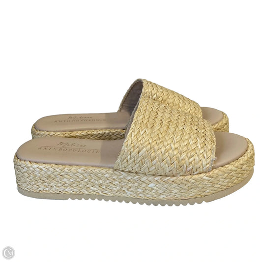 Sandals Flats By Anthropologie In Tan, Size: 10