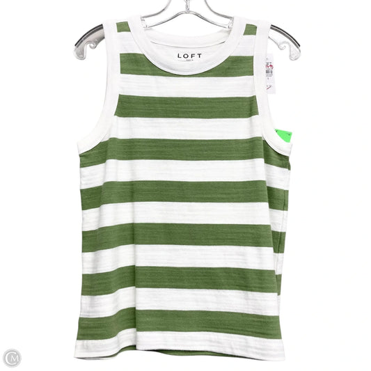 Top Sleeveless Basic By Loft In Green and White, Size: S