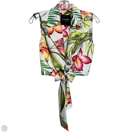 Top Sleeveless By Le Superbe In Tropical Print, Size: Xs