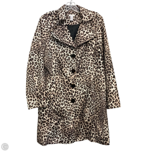 Coat Raincoat By Chicos In Animal Print, Size: M